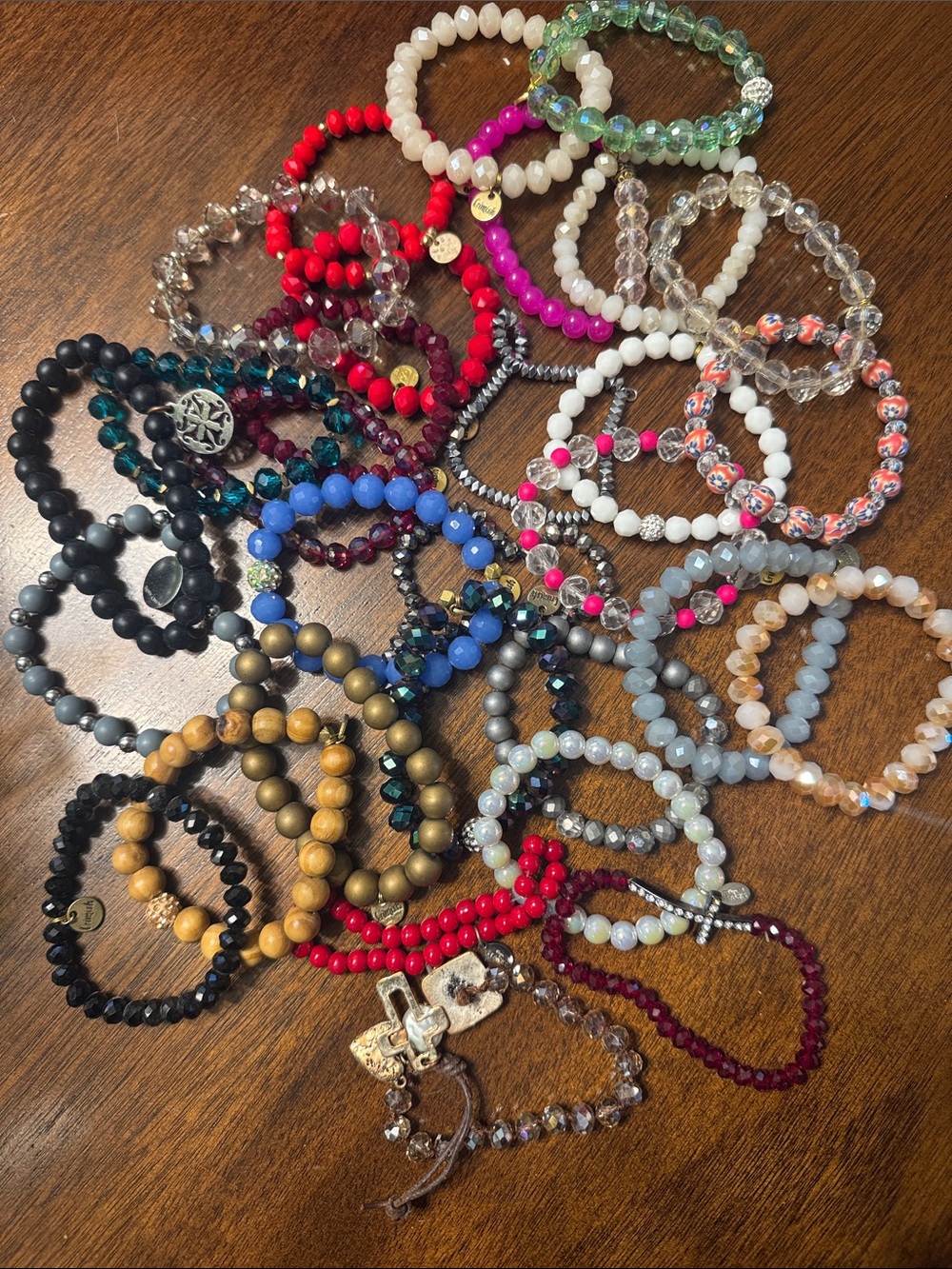 Assorted Women's Beaded Stretch Bracelet Set - Multicolor